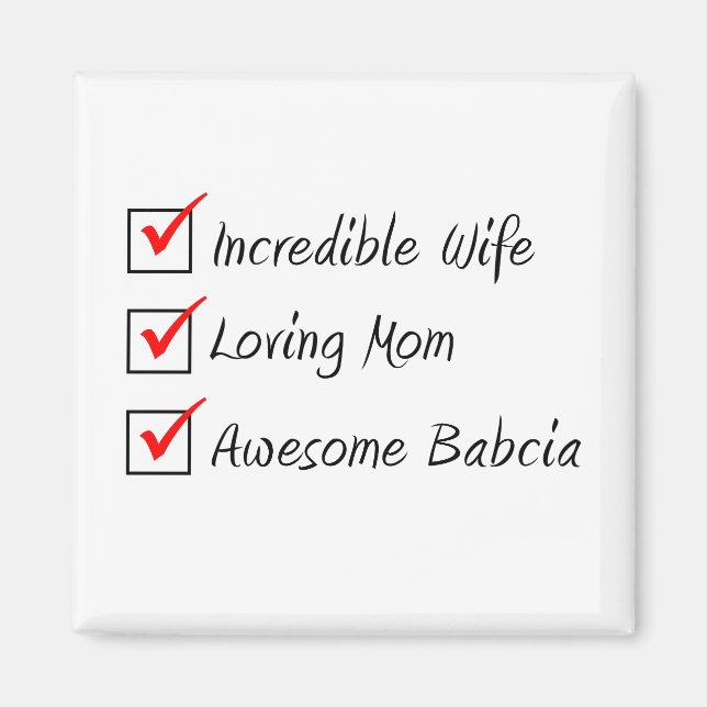 Ehefrau Mama Babcia Polnische Frau Magnet (Vorne)