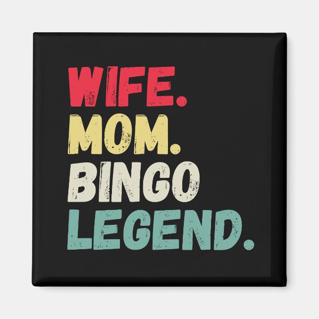 Ehefrau Mama Bingo Legende Retro Vintag lustig Magnet (Vorne)