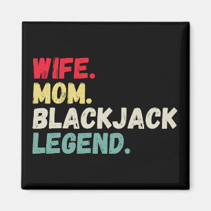 Ehefrau Mama Blackjack Legende Karten 21 Retro Vin Magnet