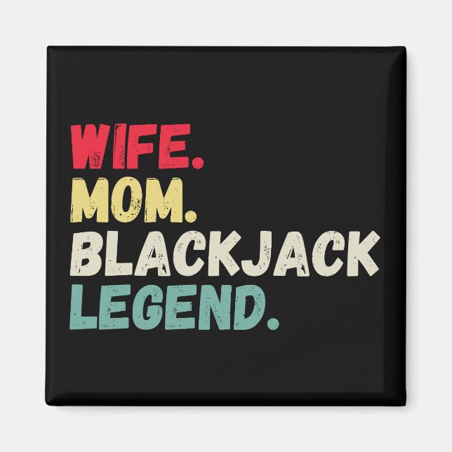 Ehefrau Mama Blackjack Legende Karten 21 Retro Vin Magnet (Vorne)