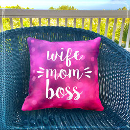 Ehefrau Mama Boss Babe Bold Script Typografie Hot  Kissen