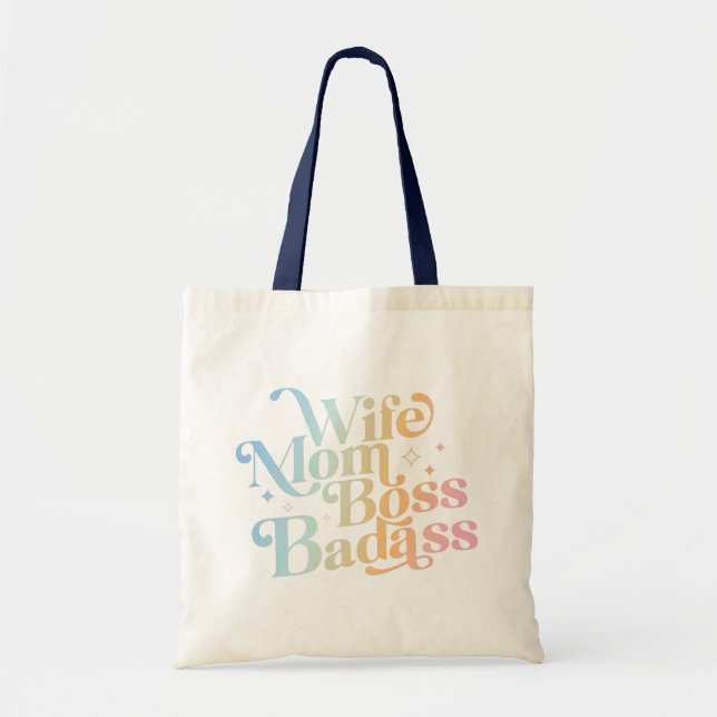 Ehefrau Mama Boss Badass Funny Sarcastic Muttertag Tragetasche (Vorne)