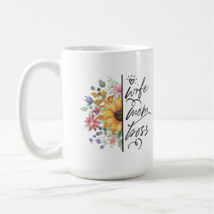 Ehefrau Mama Boss Badass Lustig Sonnenblume Mutter Kaffeetasse