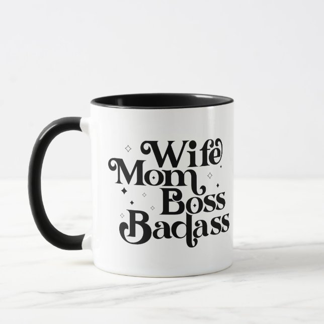 Ehefrau Mama Boss Badass Tasse (Links)
