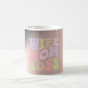 Ehefrau Mama Boss Black Glitzer Ombre Rose Gold Kaffeetasse