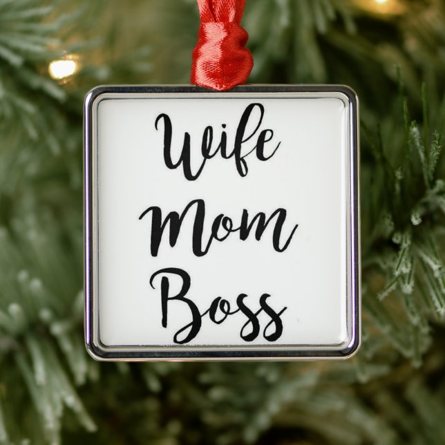 *EHEFRAU-MAMA BOSS*-CHRISTMAS ODER JEDERZEIT ORNAMENT AUS METALL (Baum)
