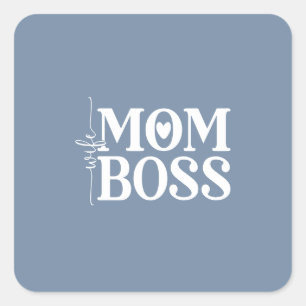 Ehefrau Mama Boss Funny Mother Day Quadratischer Aufkleber