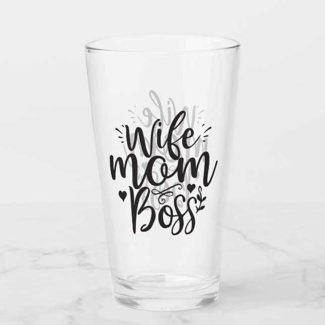 Ehefrau Mama Boss Glas (Vorderseite)