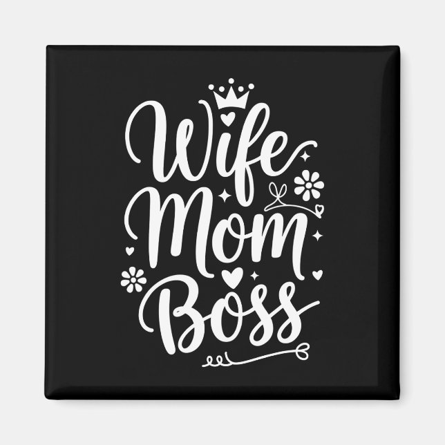 Ehefrau Mama Boss Niedliches Muttertagsgeschenk Magnet (Vorne)