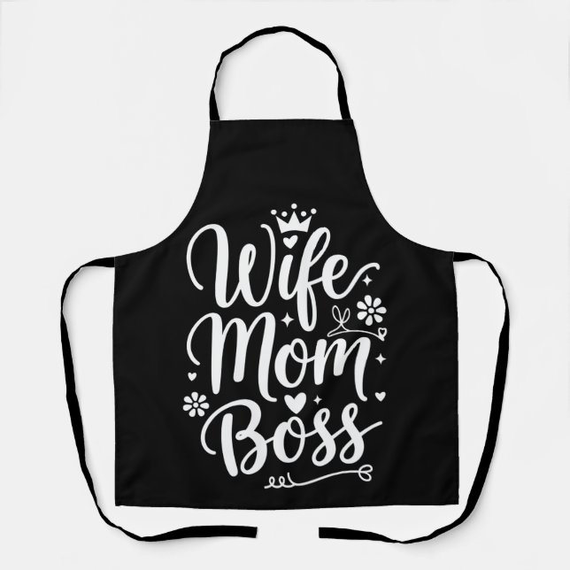 Ehefrau Mama Boss Niedliches Muttertagsgeschenk Schürze (Vorderseite)