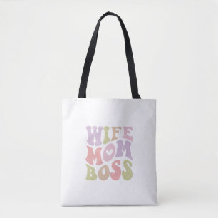 Ehefrau Mama Boss Retro Script Groovy Mutter Tag