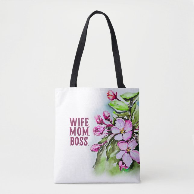 Ehefrau Mama Boss, rosa Blume (Vorderseite)