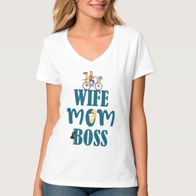 Ehefrau Mama Boss T-Shirt (Vorderseite)