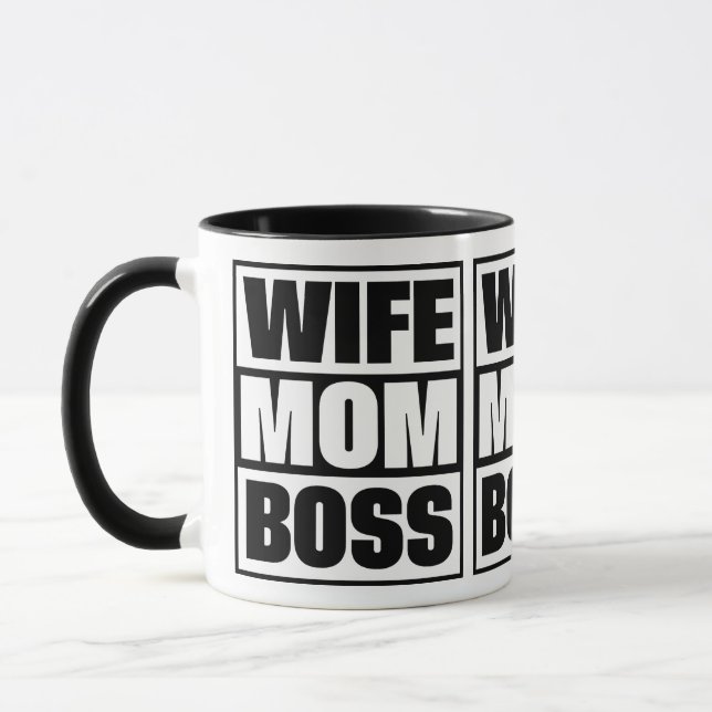Ehefrau - Mama - Boss Tasse (Links)
