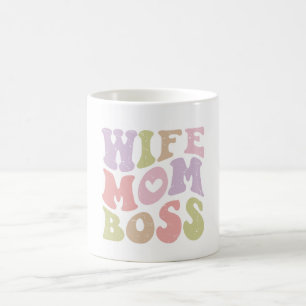 Ehefrau Mama Chef Retro Schriftzug Muttertag Kaffeetasse