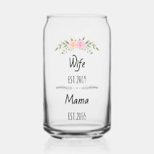 Ehefrau & Mama Custom Floral Family Title mit Est