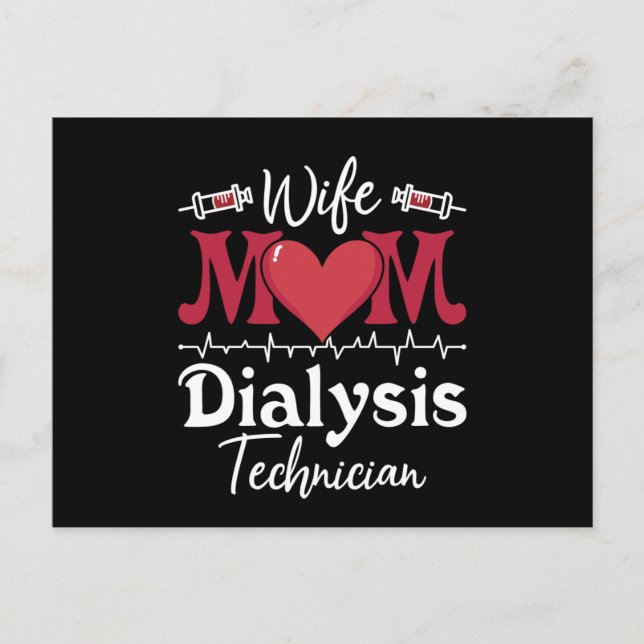 Ehefrau Mama Dialysis Techniker Nurse Tech Nephrol Postkarte (Vorderseite)