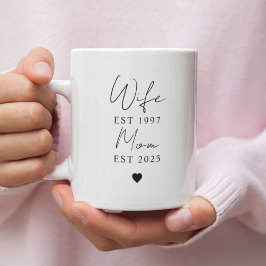 Ehefrau Mama EST Jahr Tasse | Minimalistische Kund