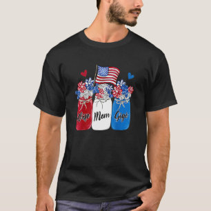 Ehefrau Mama Gigi Sunflower American Flag 4. O T-Shirt