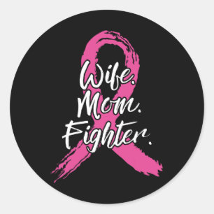 Ehefrau Mama Kämpfen Brustkrebs Patient Pink Aware Runder Aufkleber