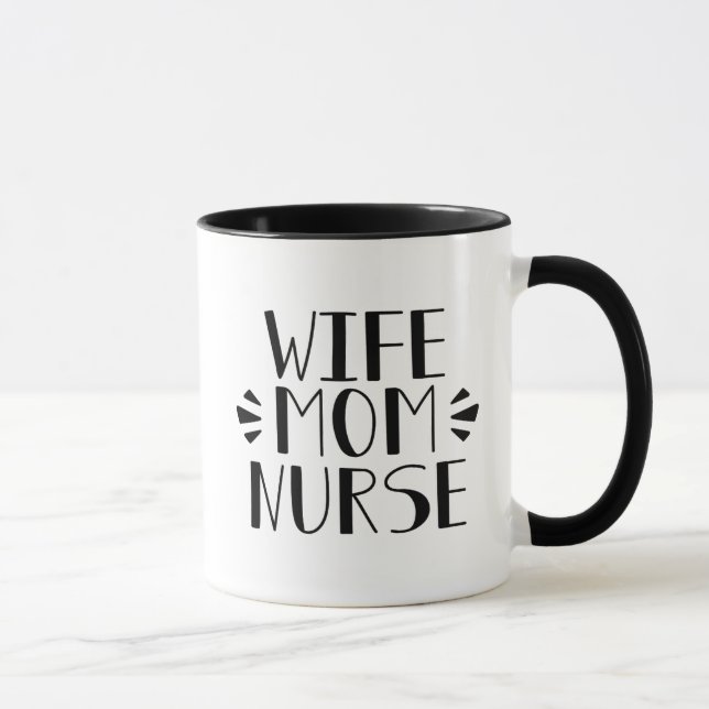 Ehefrau-Mama-Krankenschwester-Grafik Tasse (Rechts)