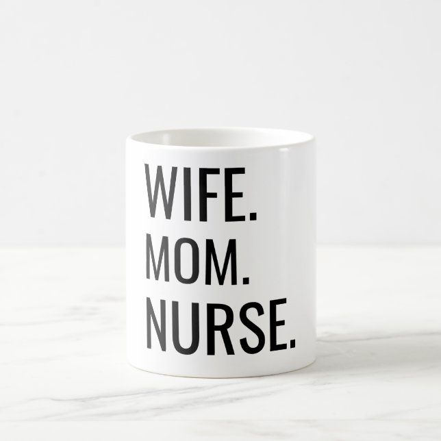 Ehefrau. Mama. Krankenschwester. Kaffeetasse (Mittel)
