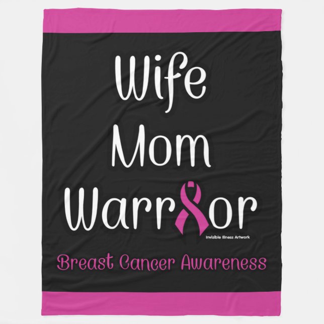 Ehefrau Mama Krieger...Brustkrebs Fleecedecke (Vorderseite)