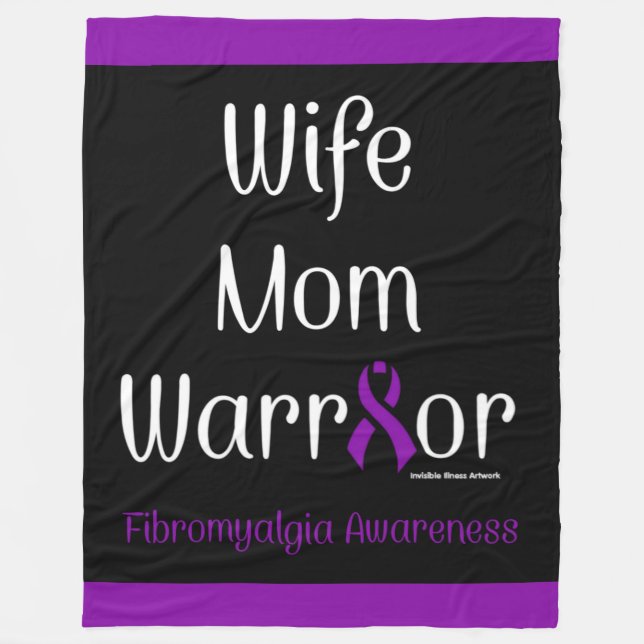 Ehefrau Mama Krieger...Fibro Fleecedecke (Vorderseite)