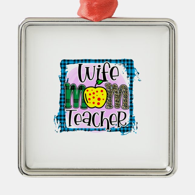 Ehefrau Mama Lehrer Ornament Aus Metall (Vorne)