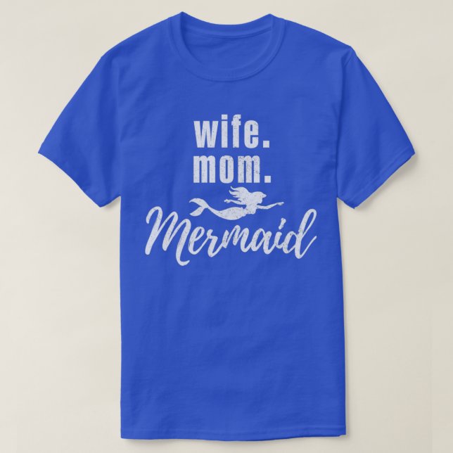 Ehefrau Mama Mermaid T-Shirt (Design vorne)