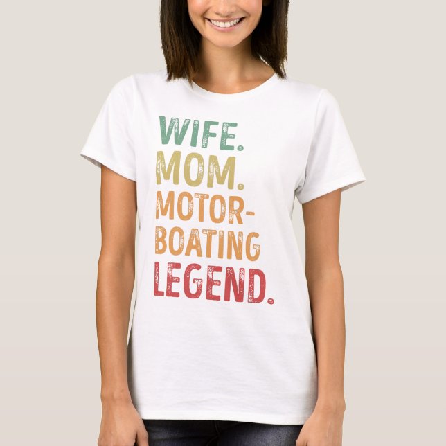 Ehefrau Mama Motorbootverleih Motorbootverleih Ges T-Shirt (Vorderseite)