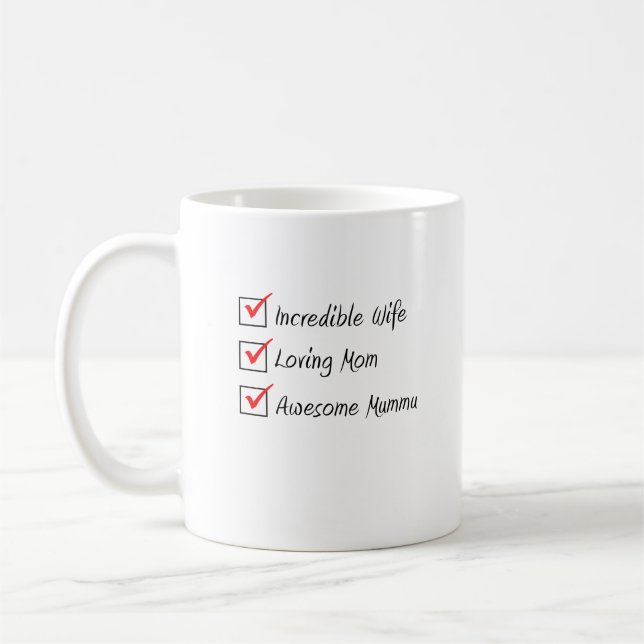 Ehefrau Mama Mummu Finnin Kaffeetasse (Links)