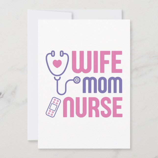 Ehefrau Mama Nurse Dankeskarte (Vorderseite)
