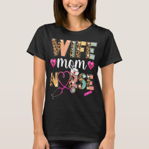Ehefrau Mama Nurse Leopard Motheru2019s Day 2022 T-Shirt
