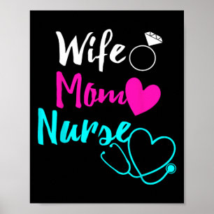 Ehefrau Mama Nurse Womens Rn LPN Mütter Tagesgesch Poster