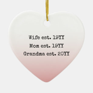 Ehefrau Mama Oma Est etablierte Geschenke für Oma Keramik Ornament