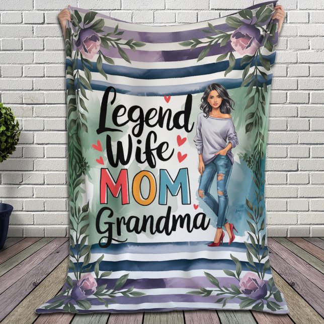 Ehefrau Mama Oma Flora Grandma Fleecedecke (Von Creator hochgeladen)