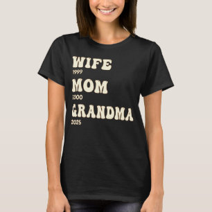 Ehefrau Mama Oma Personalisiert Jahre Groovy Custo T-Shirt