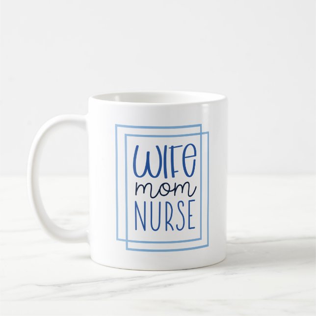 Ehefrau Mama Pflege moderner Schrift Kaffeetasse (Links)