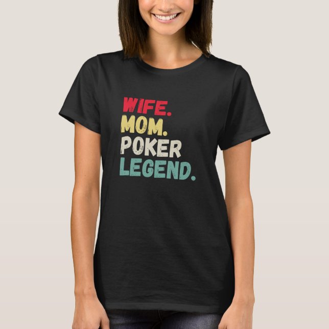 Ehefrau Mama Poker Legende Karten halten sie Vinta T-Shirt (Vorderseite)