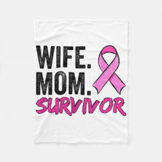 Ehefrau Mama Survivor Apparel Brustkrebs Bewusstse Fleecedecke