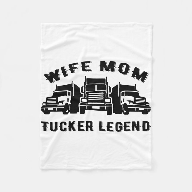 Ehefrau Mama Trucker Legend Quotes Fleecedecke (Vorderseite)