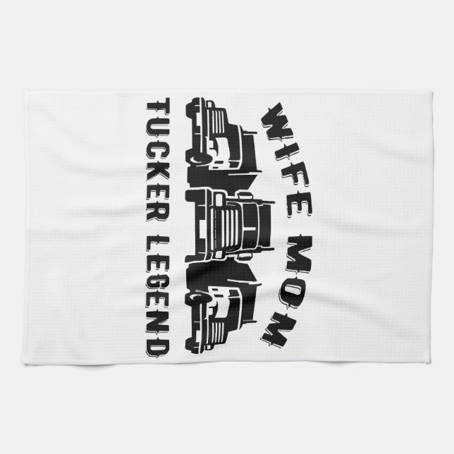 Ehefrau Mama Trucker Legend Quotes Geschirrtuch (Horizontal)