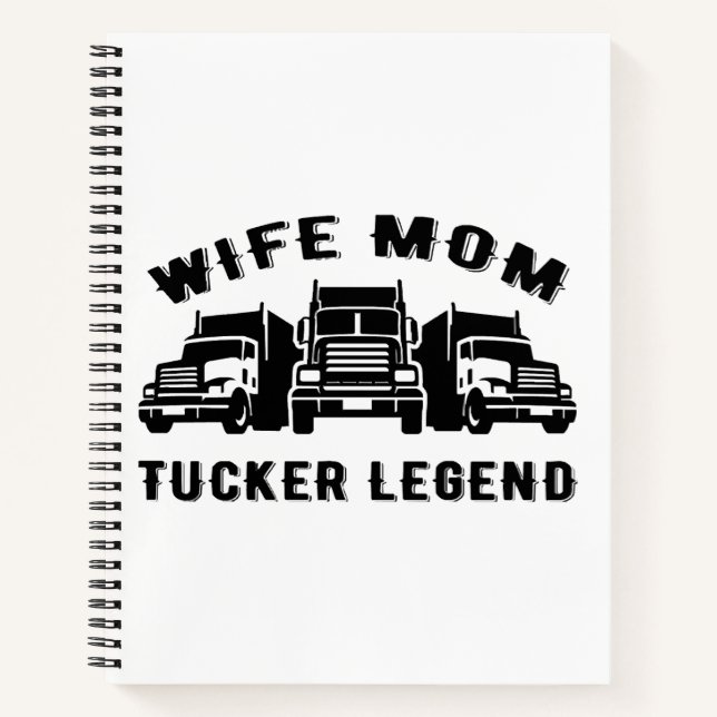 Ehefrau Mama Trucker Legend Quotes Notizbuch (Vorderseite)