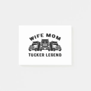Ehefrau Mama Trucker Legend Quotes Post-it Klebezettel