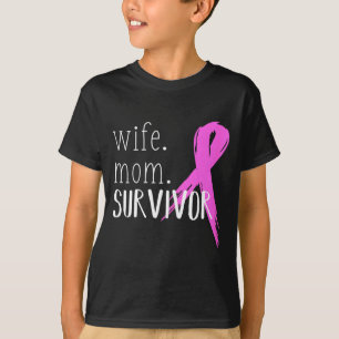 Ehefrau Mama Überlebende Design-Geschenk für Brust T-Shirt