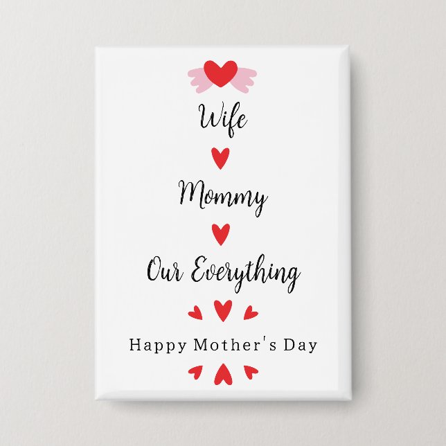 Ehefrau Mami Unser Alles Süßer Muttertag Button (Vorderseite)