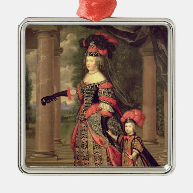 Ehefrau Maria Theresa von Louis XIV Silbernes Ornament (Vorne)