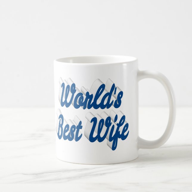 Ehefrau mit Blue-Halbtext-Tasse Kaffeetasse (Rechts)