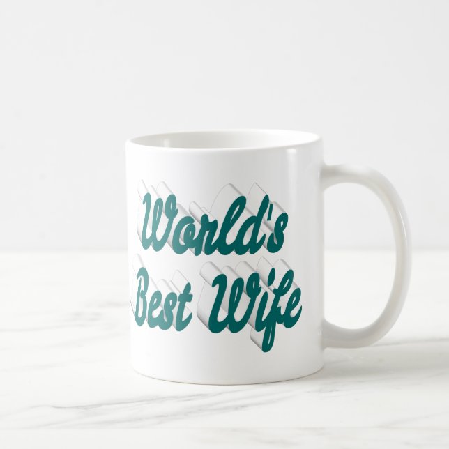 Ehefrau mit grüner Halbtext-Tasse Kaffeetasse (Rechts)